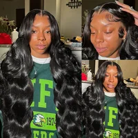 Body Wave Lace Front Human Hair Wig 30 40 Inches 200 Density Brazilian Remy 13x6 Transparent Hd Lace Frontal Wigs For Women 2