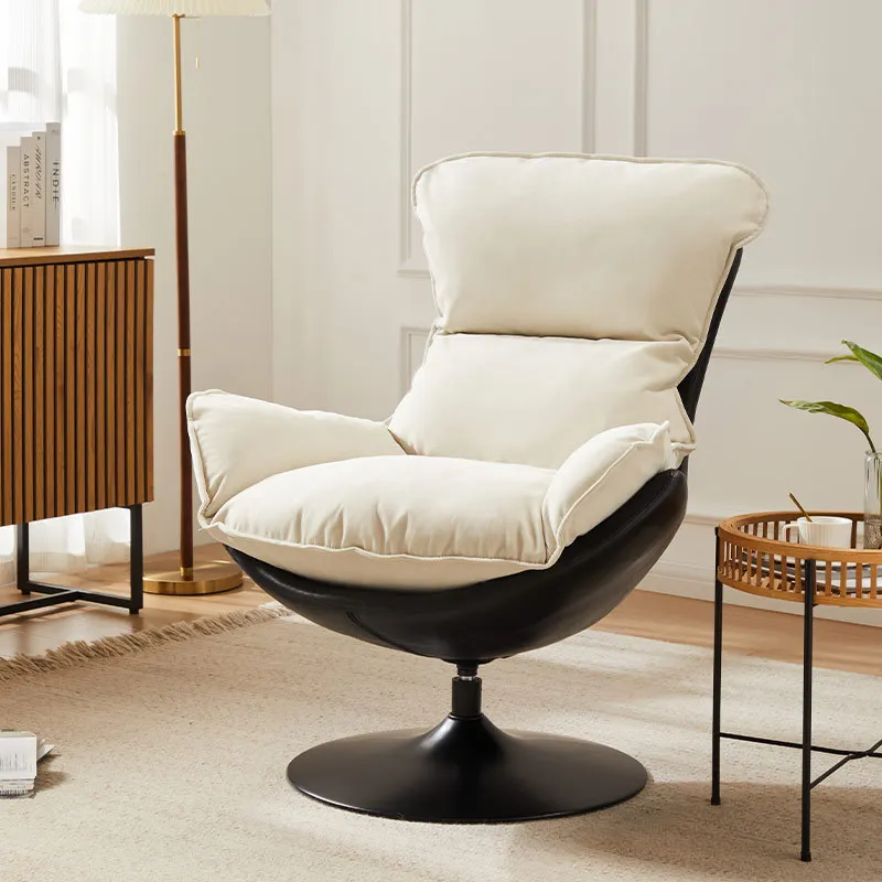 Divano singolo Designer minimalista Camera da letto casual Casa Piccolo soggiorno Tessuto Persona pigra Sedia girevole a guscio d'uovo Poltrona lounge