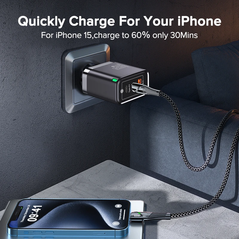 QOOVI 65W GaN Oplader USB-C Hurtigopladning QC4.0 PD Adapter til MacBook iPhone Samsung - Image 4