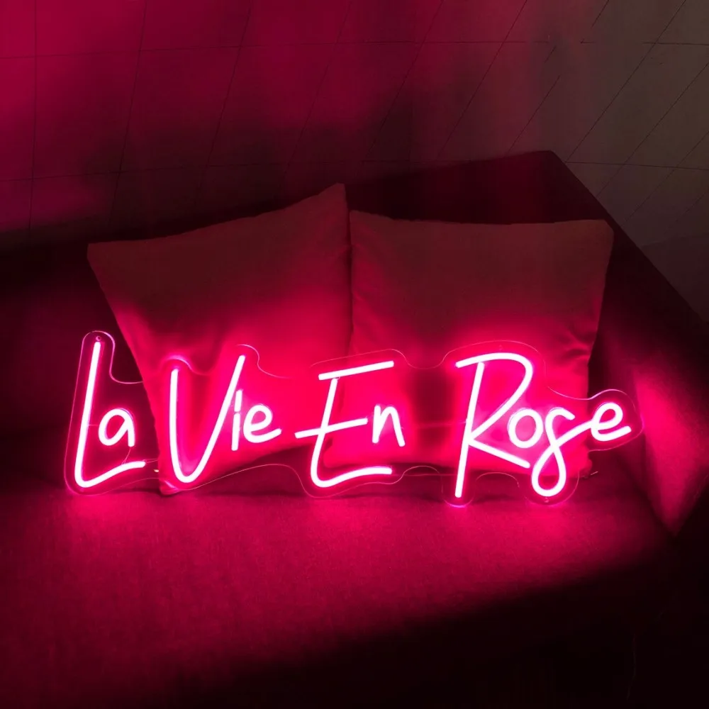 La vie en rose Neon Sign, Custom Neon Sign ,Rose Sign,Pink Light Led For  Bedroom Home Room Wall Decor,Neon Light Sign - AliExpress