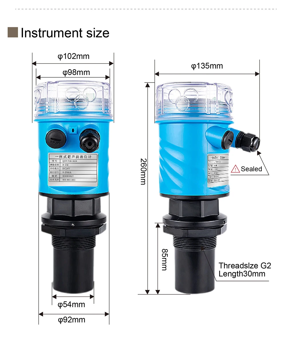 0-10m Ultrasonic Level Gauge Sensor Water Tank Liquid Level Gauge Wastewater Lev