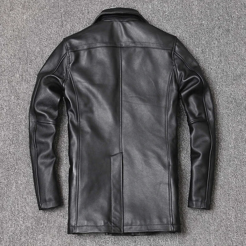 Veste en cuir véritable pour homme