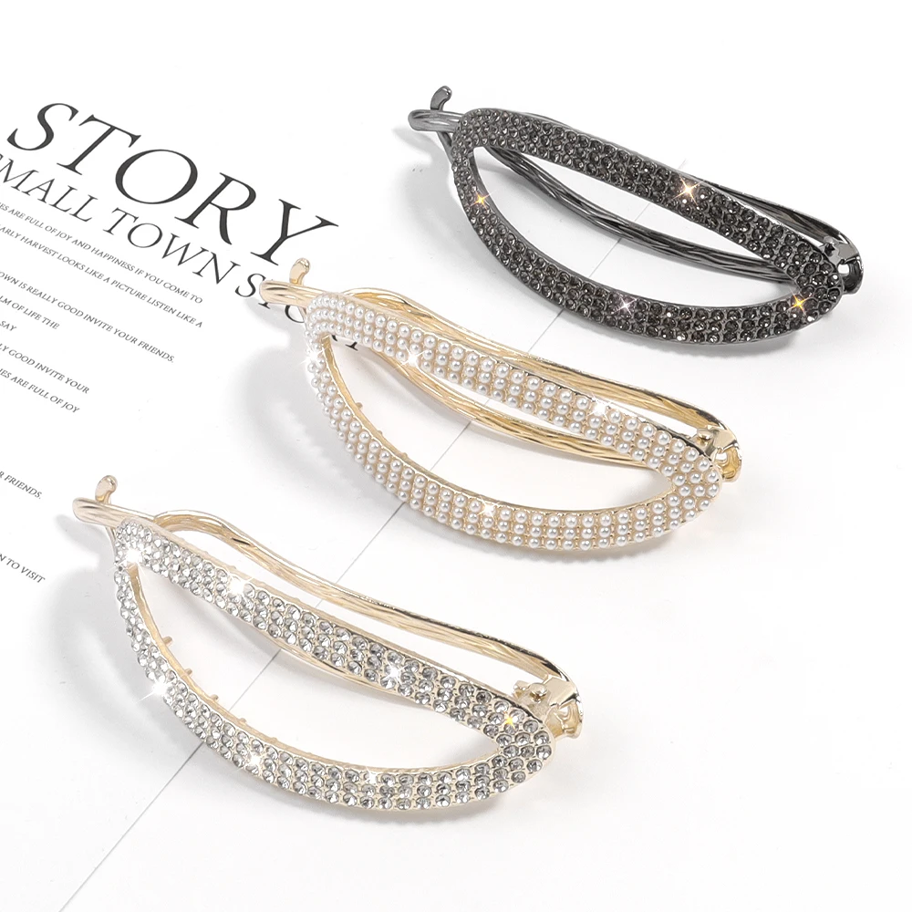 Maiglöckchen Quaste Twist Perle eingelegte Diamantklammer auf der Rückseite des Mädchenkopfes Scheibenhaarklammer Haarnadel Haarschmuck
