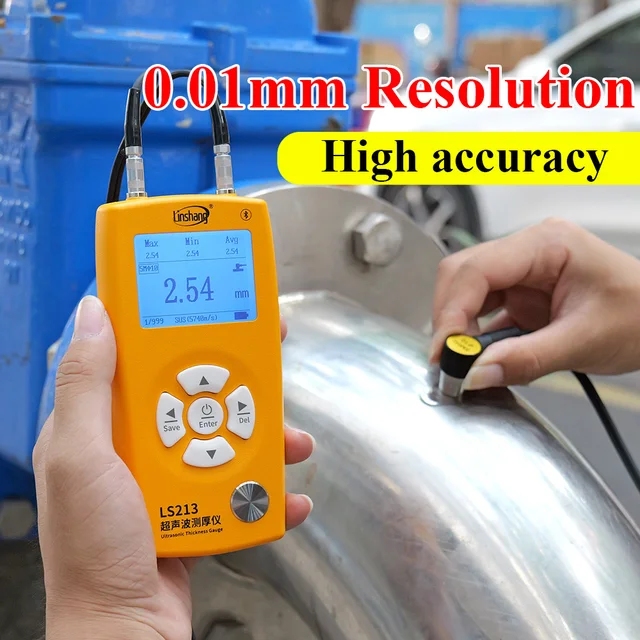 Ultrasonic Thickness Gauge Plastic LS213 Multi-probe Easy Operation High Precision Bluetooth APP QC Provide Sound Velocity 1