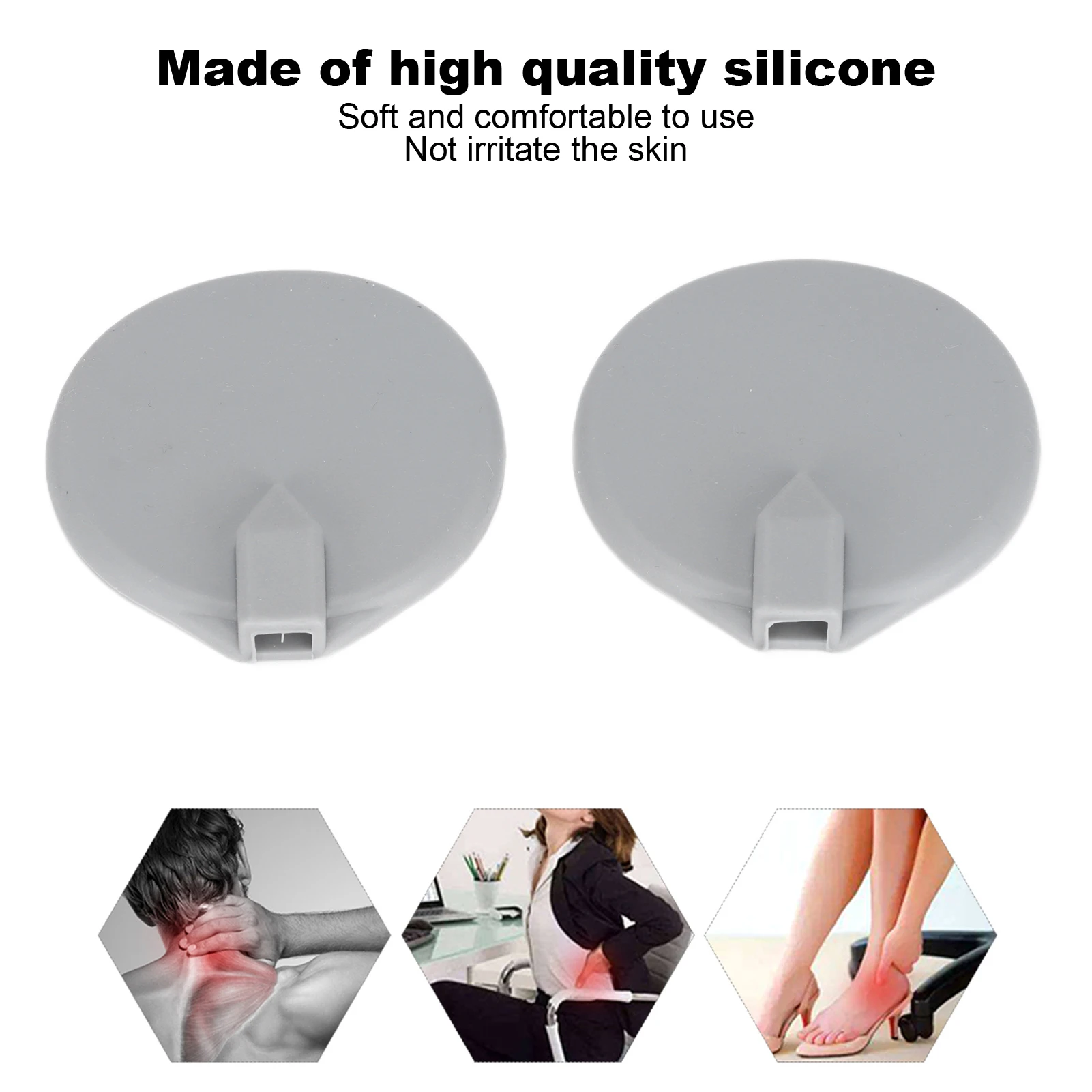 Silicone Electrode Pads Round Silicon Pads 65mm/95mm Diameter For Electric Tens Slimming Therapy Machine Accessory 2pcs