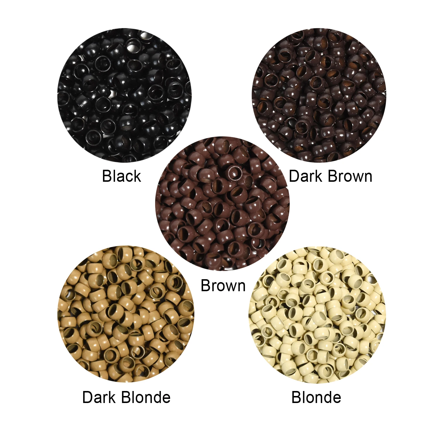 1000pcs 4.0X3.0X2.5mm 실리콘 헤어 연장 도구가 없는 마이크로 링 비즈 헤어 연장용 구리 링 비즈