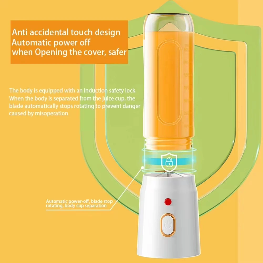 Portable Electric Blender 500ML 40W USB Rechargeable Cordless Juicer For Smoothie Milkshake Juice Food