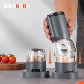 Rechargeable Electric Pepper Grinder Set Automatic Salt and Pepper Mills Adjustable Coarseness One-Handed Operation Grinder 1