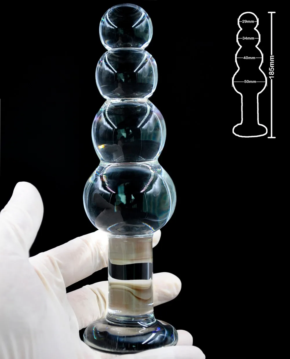 Grandi perline anali in vetro Pyrex, palline grandi, dildo di cristallo, butt plug, cazzo artificiale, masturbarsi_voghion.com