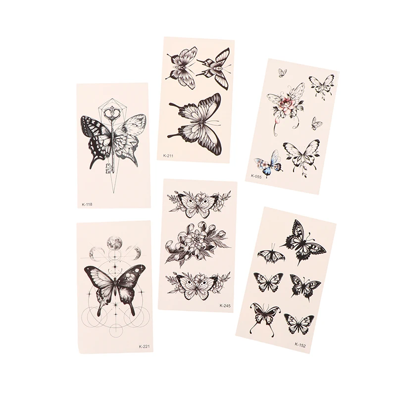 

Kawaii бабочка Роза переводная вспышка Водонепроницаемая временная татуировка наклейки для женщин и мужчин Шея рука боди арт искусственные татуировки