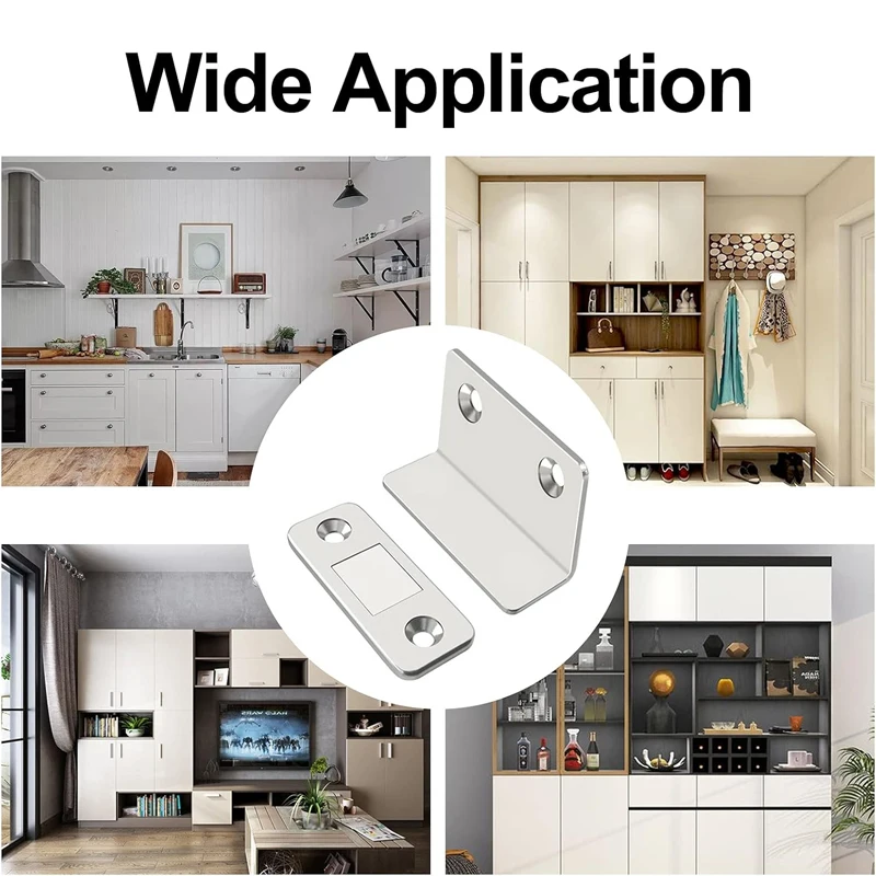 Magnetic Cabinet Catches Magnetic Cabinet Latches Door Catches Cabinet Door Latch 20/1Set Magnetic Door Catch Ultra-Thin Cabinet Catches Door Closed Magnets Sheet Adhesive Closet Drawer Window Magnet Latches