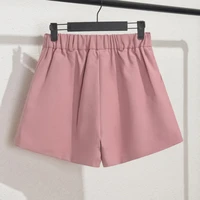 Solid Casual Elegant Trendy OL Office Lady Short Women's Pants Korean Sweet Fashion Elastic Waist Basic All-match Loose Shorts - Image 2