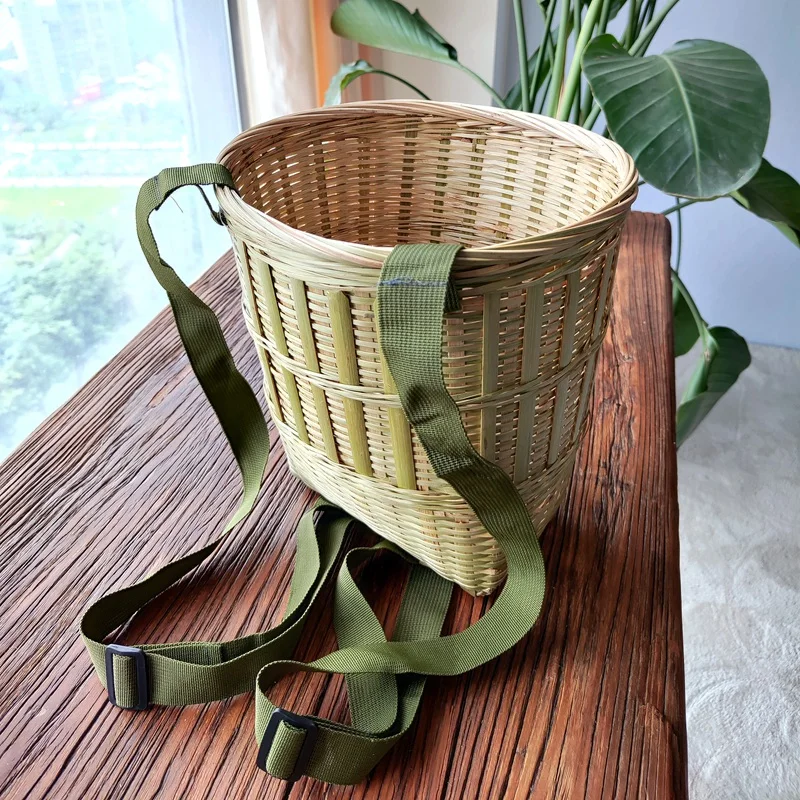 BP79 Bamboo Backpack, Reinforced with Thick Bamboo Skin, Adjustable Strap, Oval-Shaped Harvest Basket 3