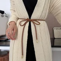 Corde ronde en cuir pour femme, ceinture fine, ceinture nouée décorative, jupe, manteau, sangle de pull, mode JOWomen, 1 pièce 1