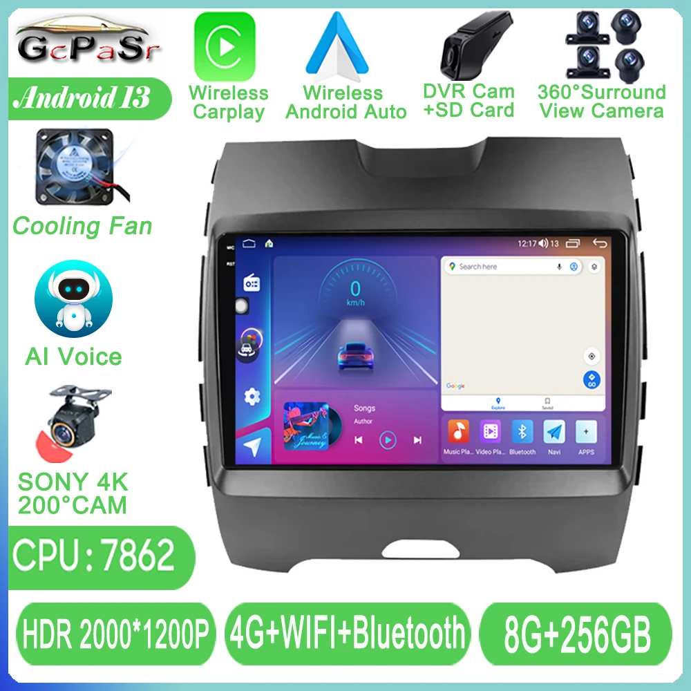 

Carplay Android Auto For Ford Edge 2 2015 2016 2017 2018 Multimedia TV Car GPS Lettore Video Player Autoradio Navigation Radio