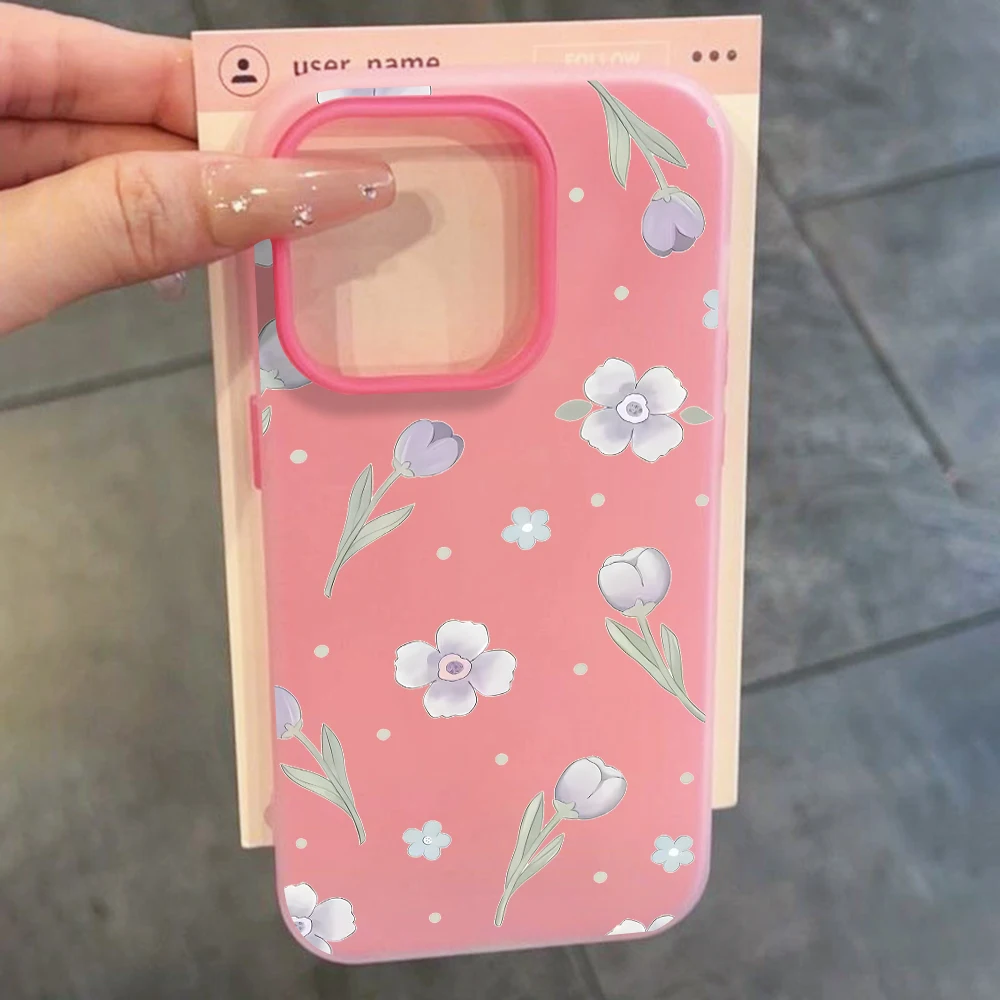 Elegant Lavender Tulips Jelly Texture Phone Case - Soft Silicone Cover