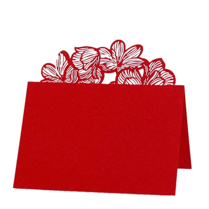 50pcs Lotus Leaf Wedding Place Cards Meeting Seat Card Reception Table Sign Banquet Business Celebration Greeting Card