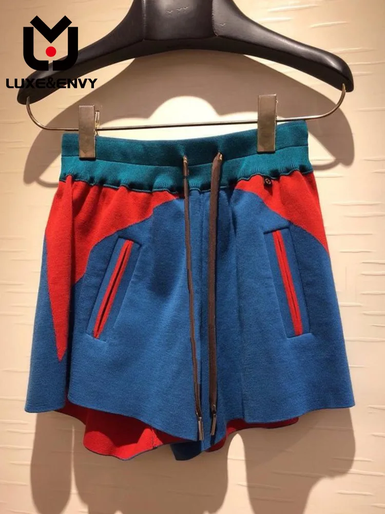 

LUXE&ENVY New Fashion Elastic High Waist Drawstring Loose Slim Casual Pants Women's Versatile Colored Sports Shorts 2023 Summer