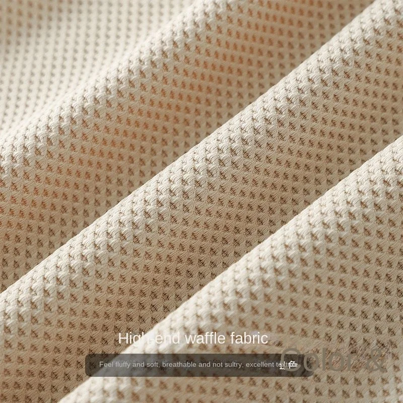 Invisible Open Crotch Sex Pants Waffle Shorts Men's Summer Heavy Sweatpants Loose Sports Elastic Waist Casual Short with Pockets