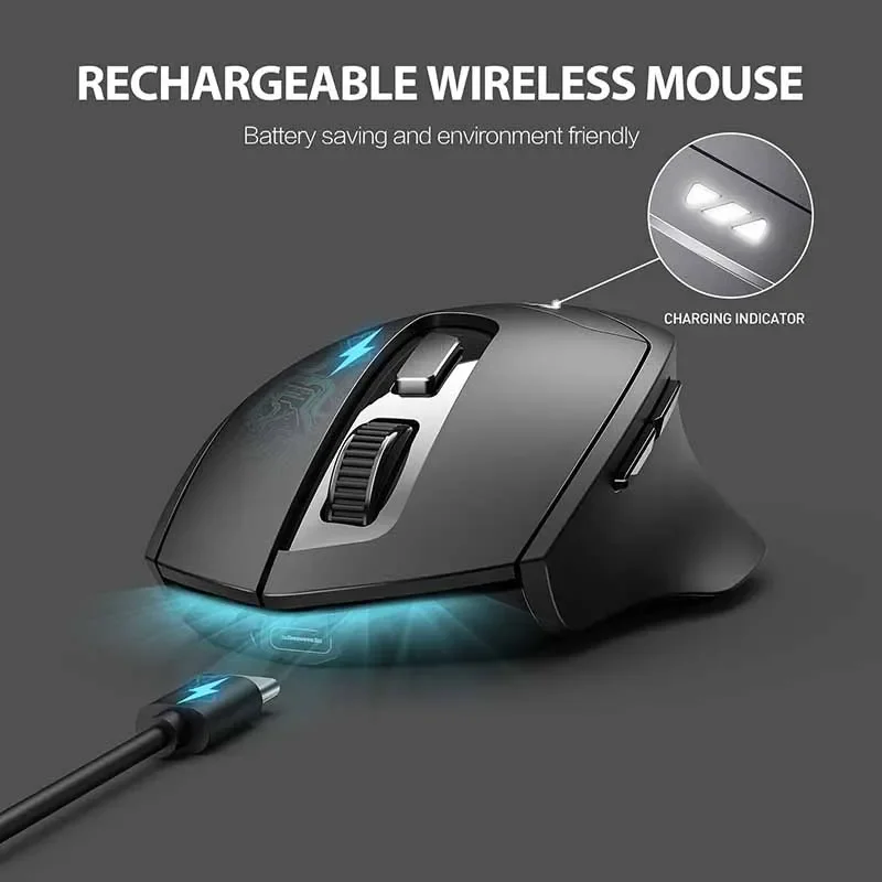 Wireless Mouse INPHIC DR01 Bluetooth Rechargeable Office Lightweight Portable Three-mode Laptop IPad Universal Ergonomic
