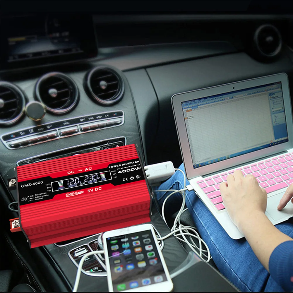4000W Sine Wave Inverter 12V to AC 220V/110V Voltage Transformer Power Socket Converter for Car Home Outdoor car converter power inverter converter