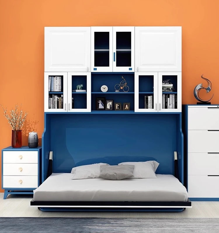 

Multi functional side flip table, ear style folding invisible bed, thickened keel bed frame, wall bed hardware accessories