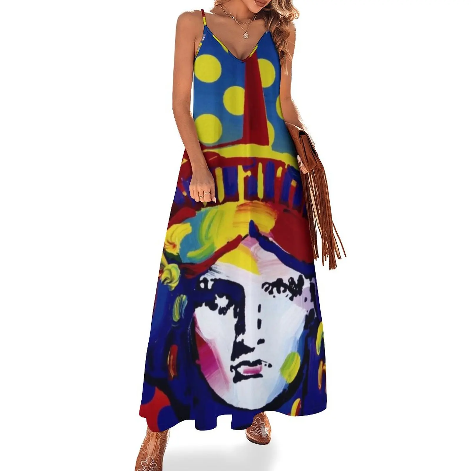 

New peter max digital painting for sale Sleeveless Dress elegant chic women dresses promotion Women's dresses dresses for women