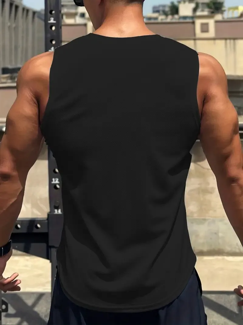 1 Piece Plus Size Summer Men's GYM Tank Top Quick Dry Breathable Sleeveless Tees Sports/fitness Men's Clothing