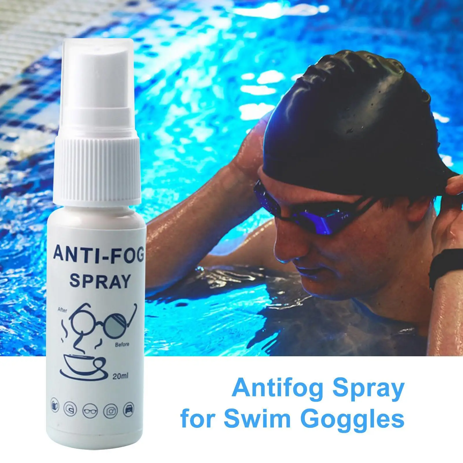 NEW 20ml Anti-Fog Solutions Long Lasting Anti Fog Spray For All Glass Car Glass Swim Anti Fog Spray For Swim  Ski Goggles