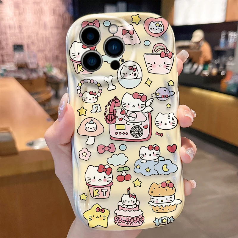 thumbnail image 1 of Sanrio-Funda de Hello Kitty Pochacco Wave para iPhone, 16, 15, 14 Pro Max, 13, 12 Mini, 11, XS, X, XR, 8, 7 Plus, SE, 2022, 2020, 1 of 4