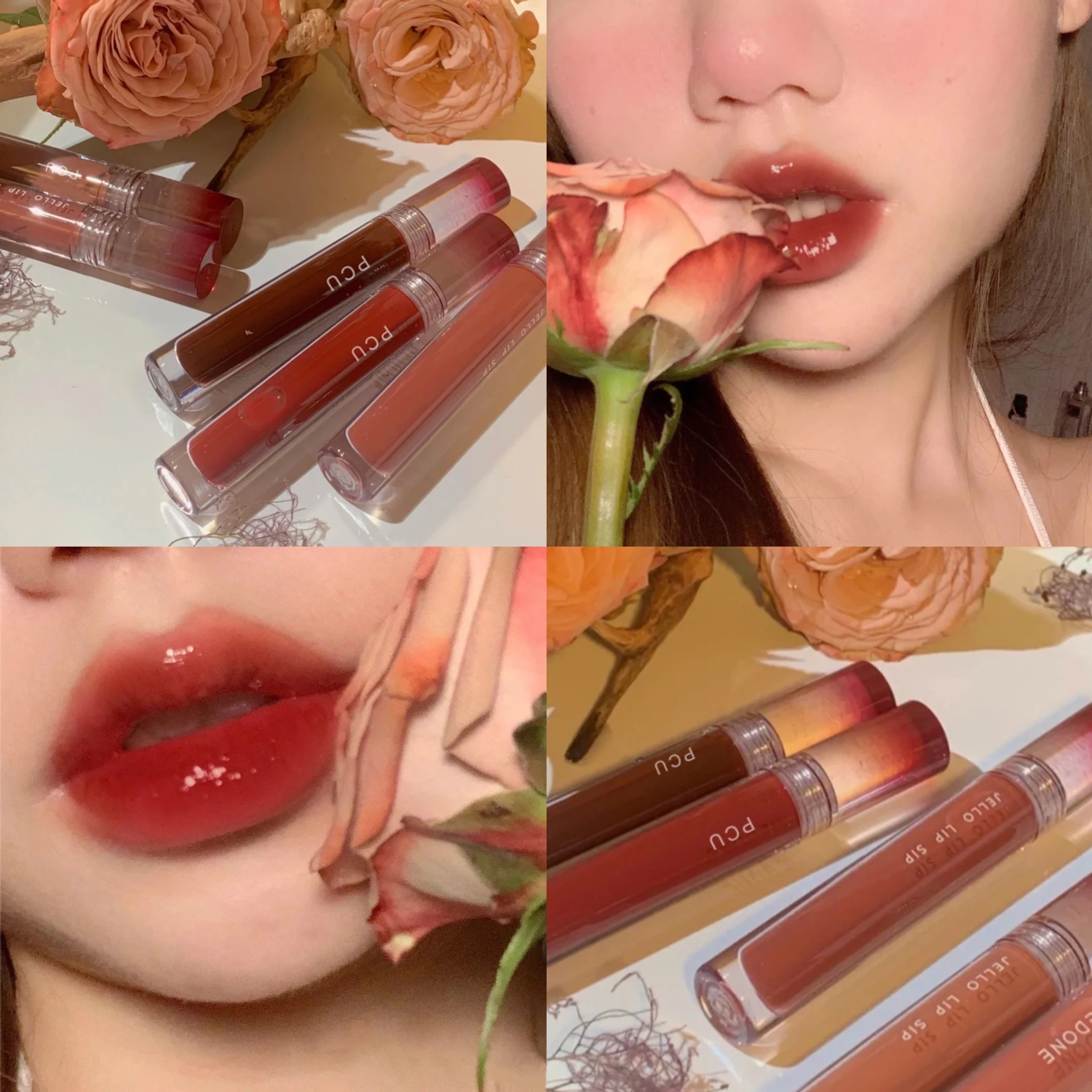 Lip Makeup Lip Glaze Lip Tint Lip Gloss Lip Lacquer Lip Stain 6 Color Tea Mirror Dyeing Moisturizer Liquid Lipstick Waterproof Long Lasting