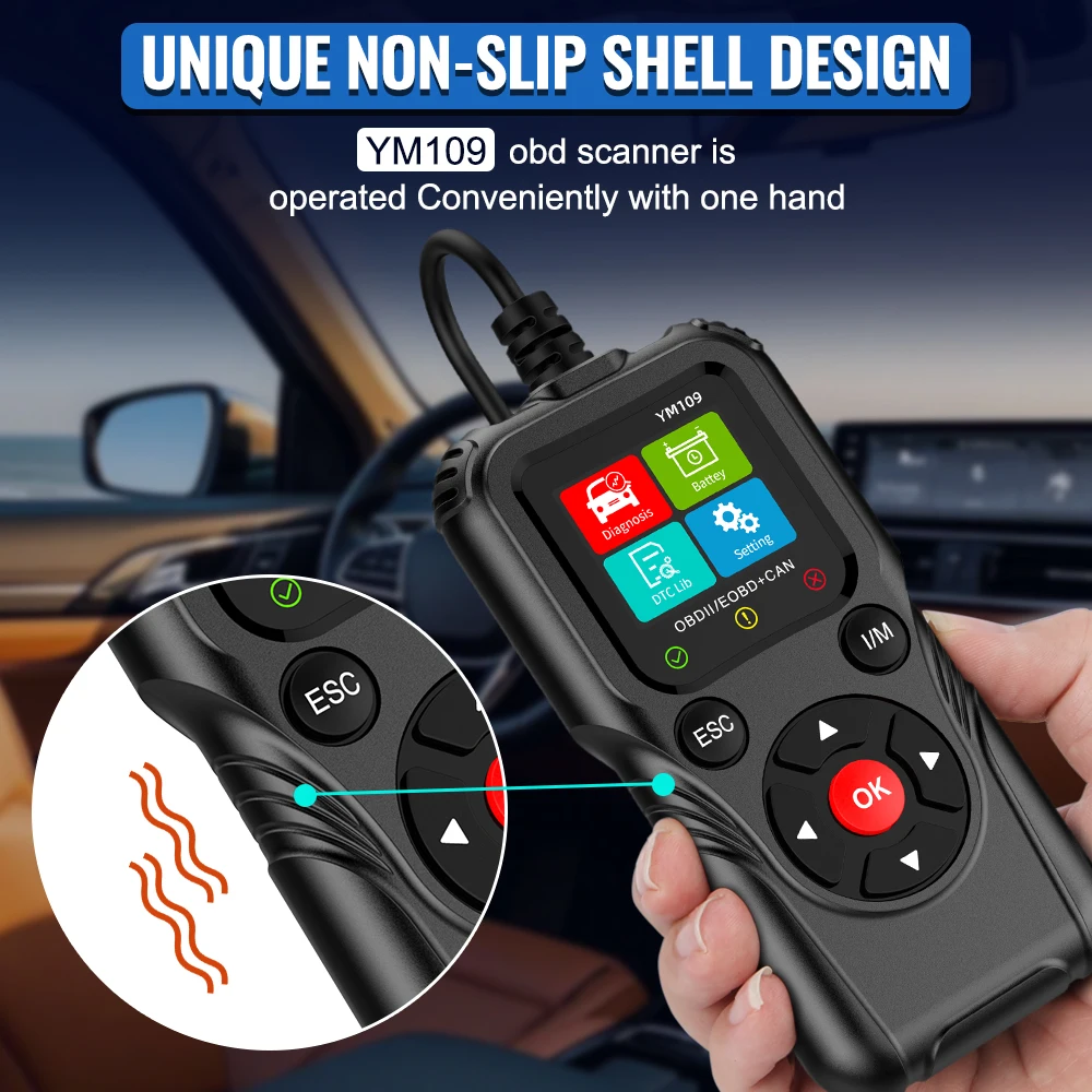 Car Diagnostic Tools Fault Code Clear OBD II EOBD Scanner Check Engine System Battery Tester ​YM109 Car OBD2 Code Reader 4