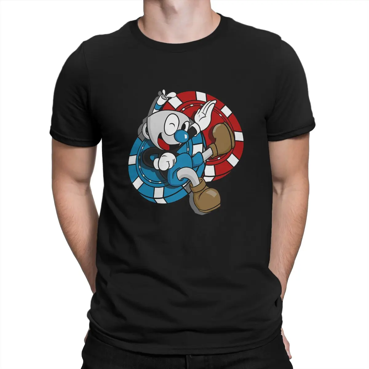 

Cuphead Ms Chalice Game Creative TShirt for Men Winking Fanart Round Collar T Shirt Hip Hop Gift Clothes OutdoorWear