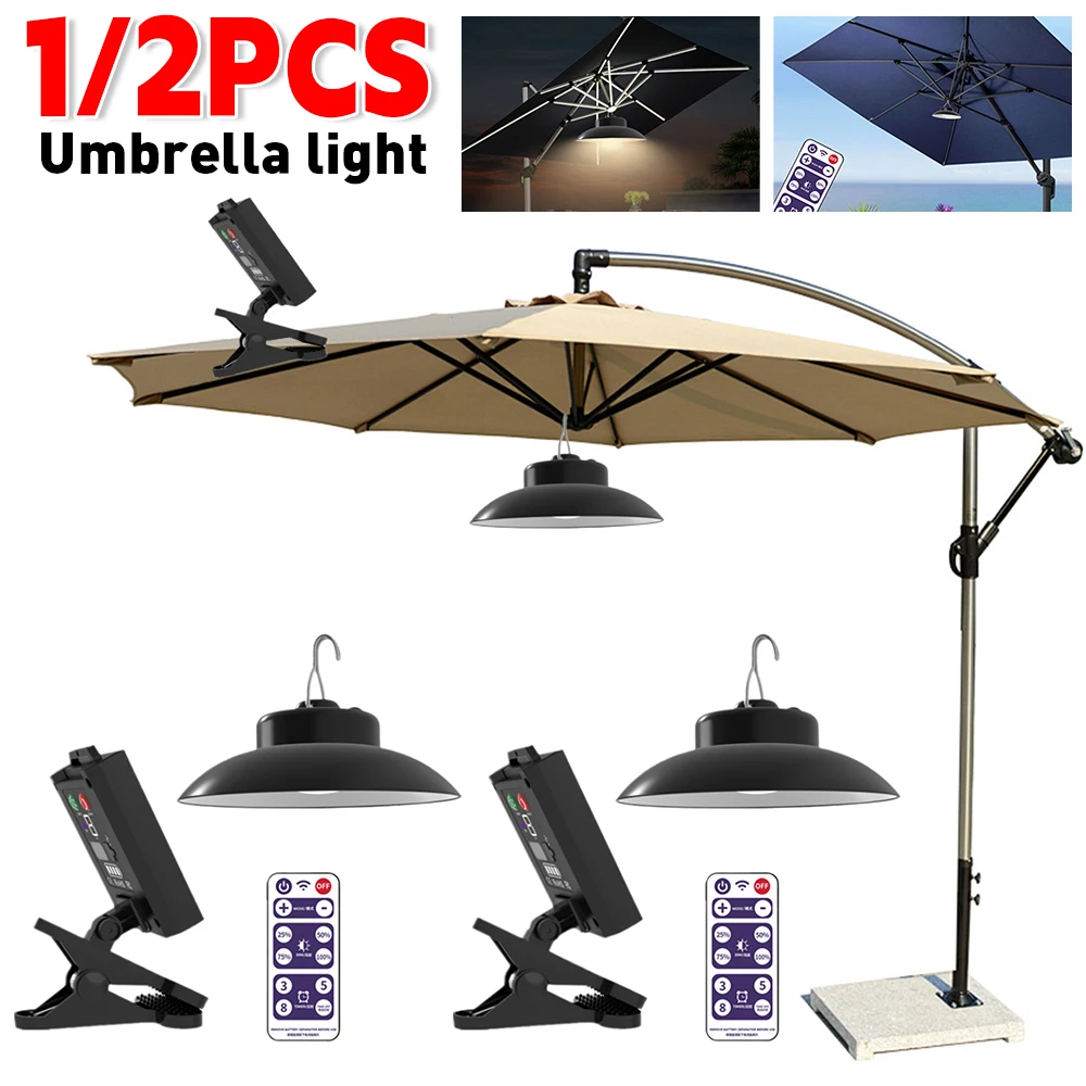 1/2PCS Solar Patio Umbrella Lights for Parasol Beach 3 Brightness Modes for Garden Camping Tents Indoor Outdoor Lighting patio umbrella lights