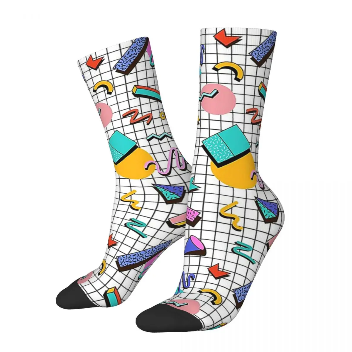 

Funky 80s Eighties Memphis Pattern Design Socks High Quality Stockings All Season Long Socks for Man's Woman's Birthday Present