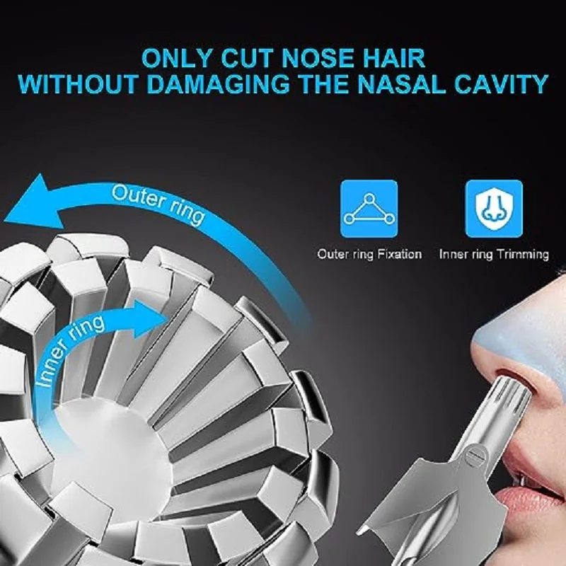 Description Picture 4 of itemNose Hair Trimmer for Men Stainless Steel Manual Shaver Suitable For Nose Hair Razor Washable Portable Nose Hair Trimmer