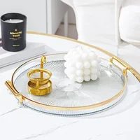 Round Storage Tray Home Living Room Coffee Table Tea Cup Storage Plate Acrylic Tray Aromatherapy Organizer Tray Home Decor 2