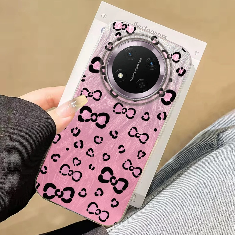 Luxury Laser Silver Bow Knot Shockproof Bumper Case with Gradient Butterfly Design
