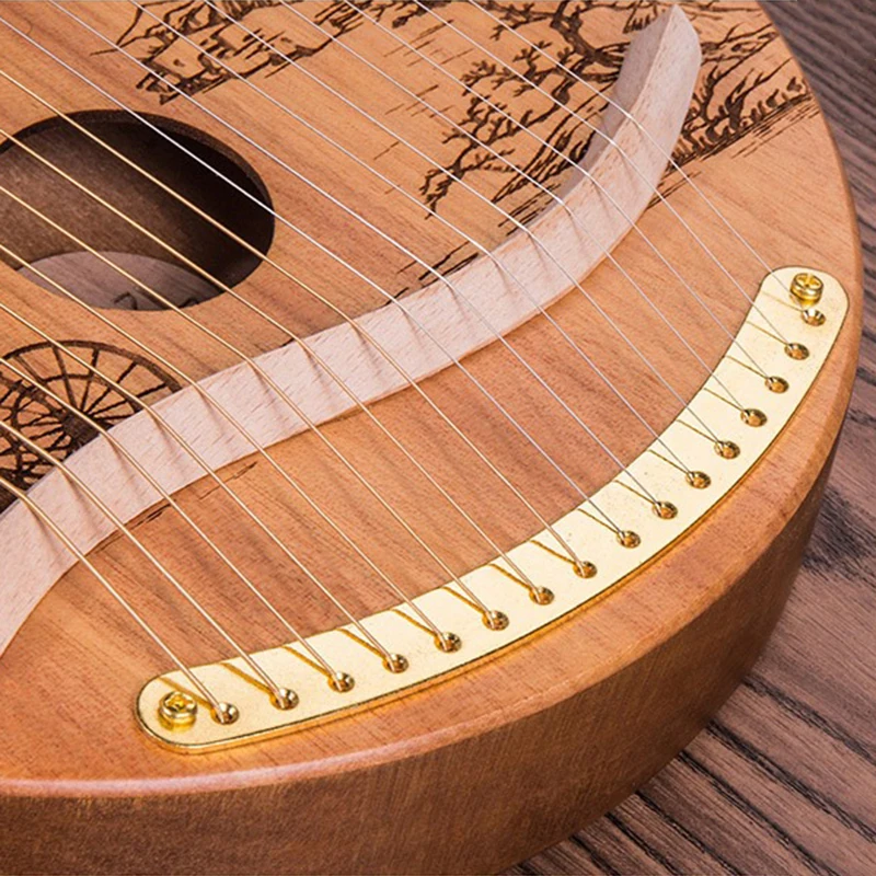 Wood Lyre Harp 16 String Beginners Portable Lira Professional String Instrument Adult Small Harp Children's Musical Instruments