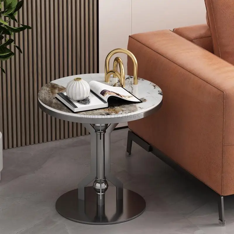 Light Luxury Rock Board Side Table Living Room Sofa Side Table Balcony Movable Small Coffee Creative Corner