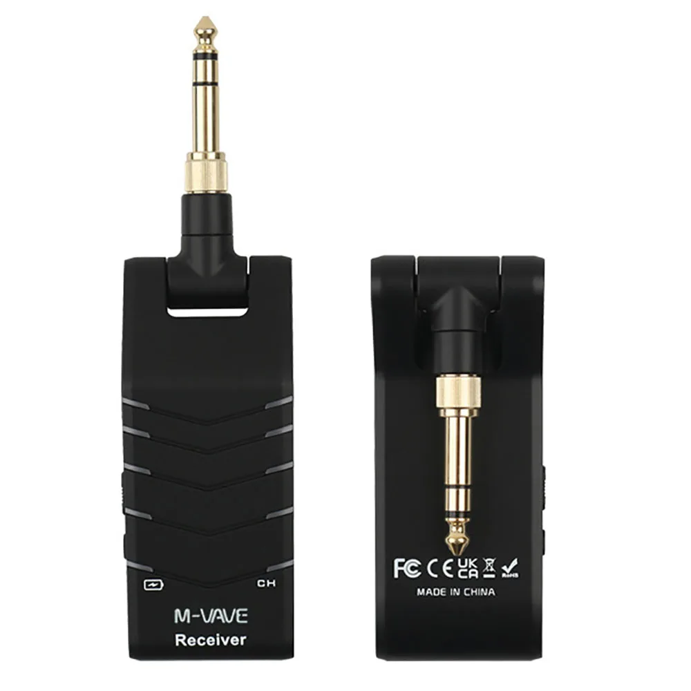 

M-VAVE 2.4G Wireless Guitar System Guitar Wireless Transmitter Receiver Built-in Rechargeable Battery for Guitar Bass stereo