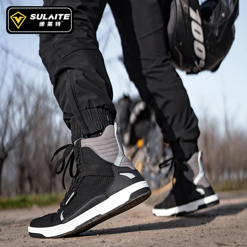 Men's Motorcycle Ankle shoes men Breathable Anti-drop Off-road Rider Rally Boots Men's Racing Shoes Motorcycle Equipment