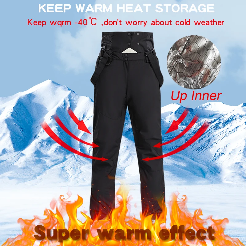Men Winter Ski Suit Snow Down Jacket And Pants Warm Waterproof Windproof Skiing and Snowboarding Suits Down Coat