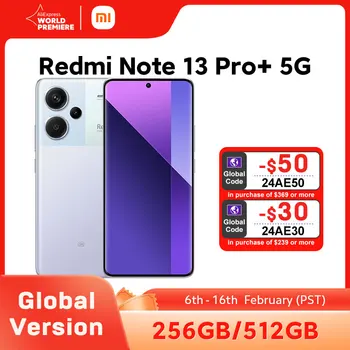 샤오미 레드미 노트 13 프로 플러스 5G 스마트폰, 글로벌 버전, 200MP OIS 카메라, 6.67 인치 곡면 MOLED 디스플레이, 120W 하이퍼차지, 120Hz