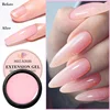 MEET ACROSS 6pcs/set Gold Foil Glitter Extension Nail Gel Set Clear White Pink Quick Building Gel Soak Off UV Nail Art Tools Kit 4