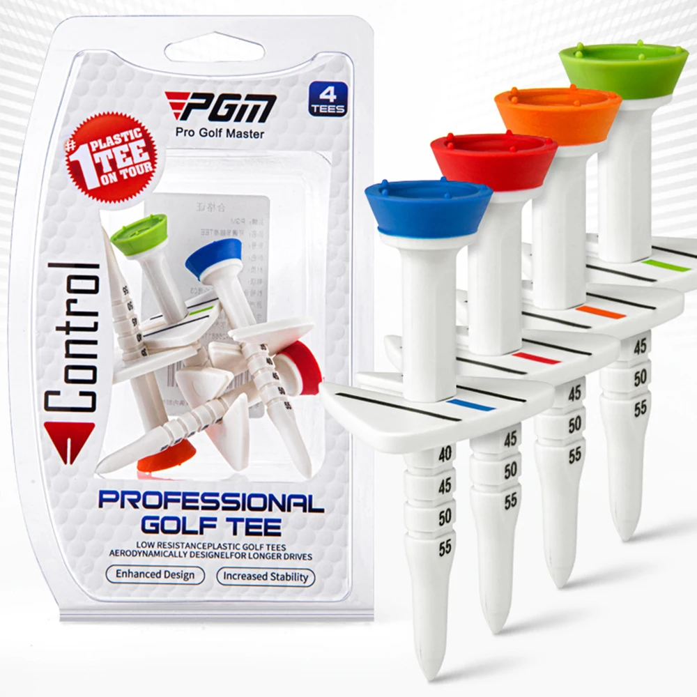 PGM 4Pcs/pack Golfs Plastic Tees Golf Base Support Tees Driver Training Accessory Golfs Holder Adjustable Height in 33-55mm