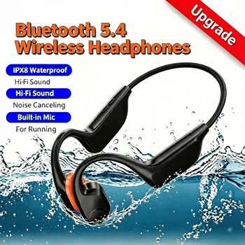 Cuffie Wireless Bluetooth 5.4, Auricolari Sportivi Impermeabili, Audio Stereo HD Hi-Fi, Cancellazione del Rumore, con Microfono per la Corsa