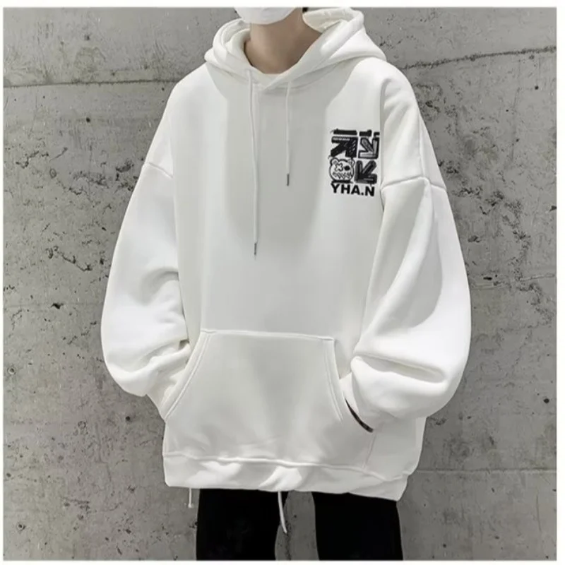 【SIze M-8XL Hoodies】2025 New Men Fashion Cartoon graffiti Letter Print cotton Casual Velvet Oversize Jacket Couple Clothes 5
