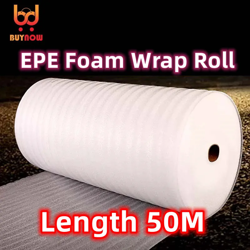 Lenght 50M EPE Pearl Cotton Protective Film Express Packing and Filling  Protective Pad 1mm Foam Board Manual DIY Accessories