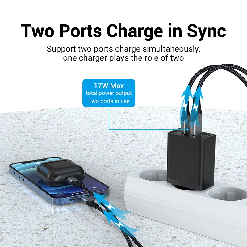 Vention 아이폰 14, 13, 11 용 USB C타입 고속 충전, QC 4.0 3.0 USB 휴대용 휴대폰 충전기, 20W PD 충전기